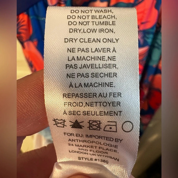 ANTHROPOLOGIE Hi Lo Floral Dress Large PETITE Fit & Flare Tropical Resort HUTCH - Picture 8 of 14